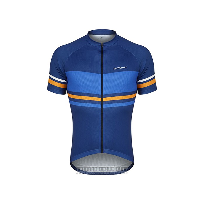 2021 Fahrradbekleidung De Marchi Blau Trikot Kurzarm und Tragerhose - zum Schließen ins Bild klicken